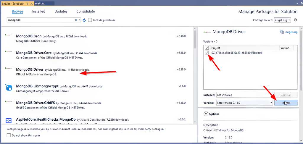 SQL Server to MongoDB - Installing MongoDB package