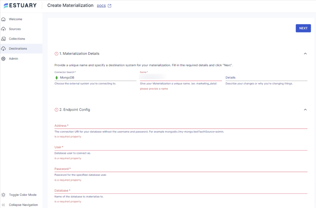 Airtable to MongoDB - Materialization Details