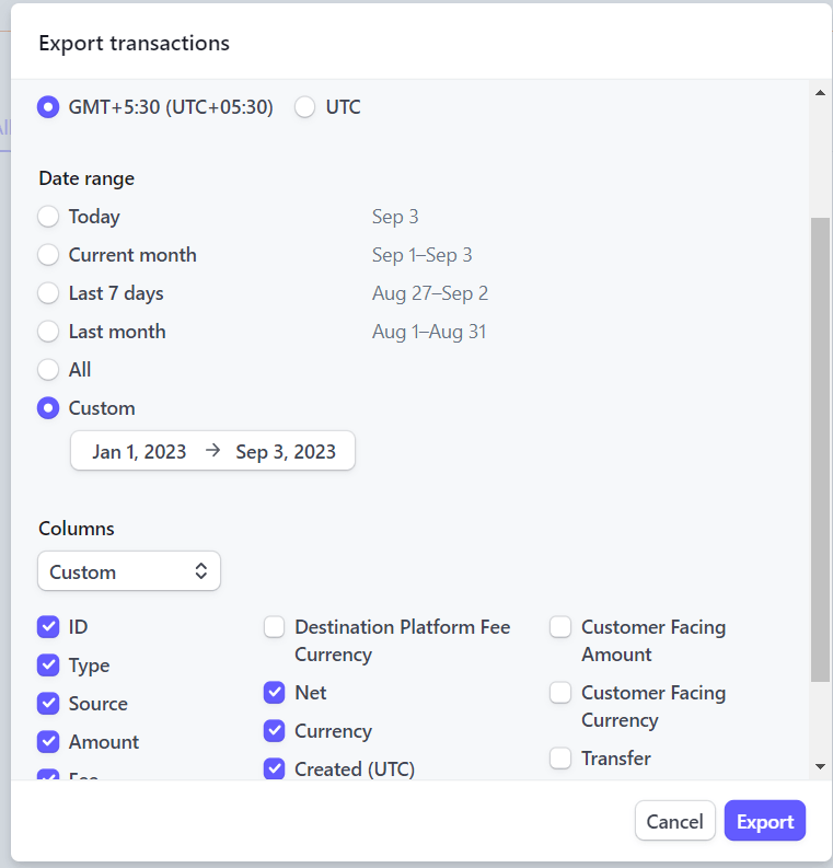 stripe to snowflake - stripe export