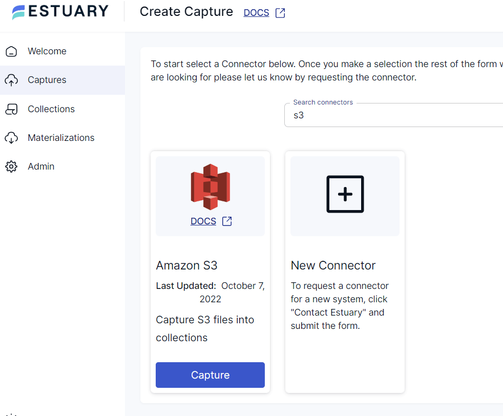 S3 to postgres - S3 connector search result