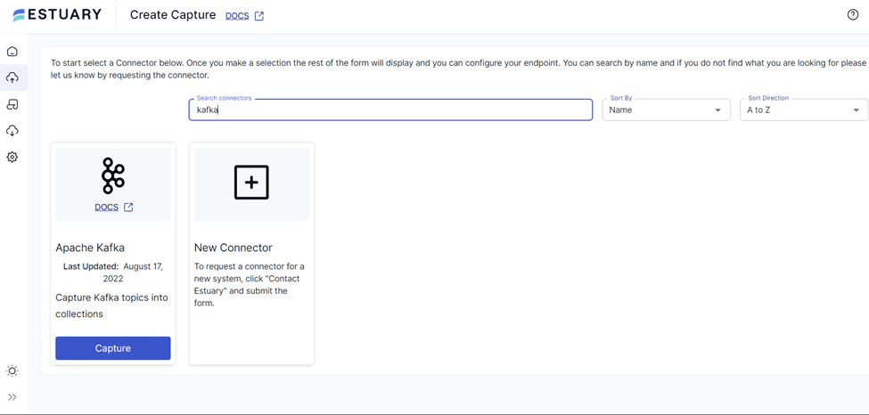 Streaming Data Processing - Creating A New Capture