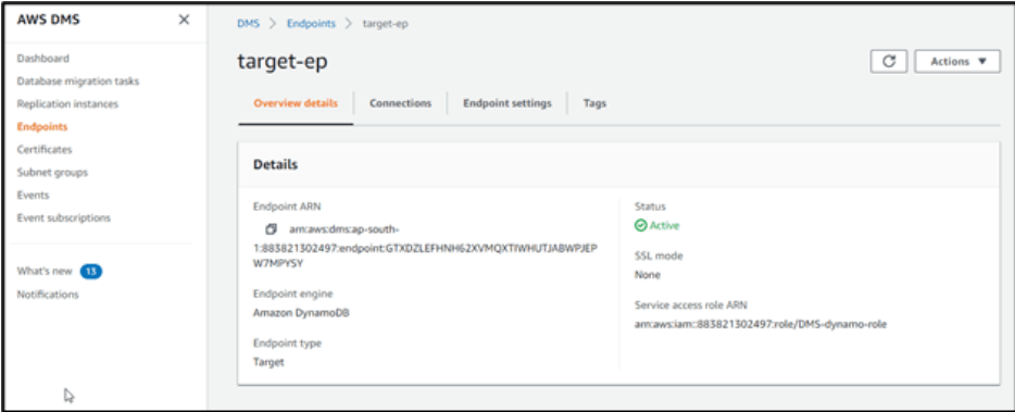 mongodb to dynamodb - source DB Page